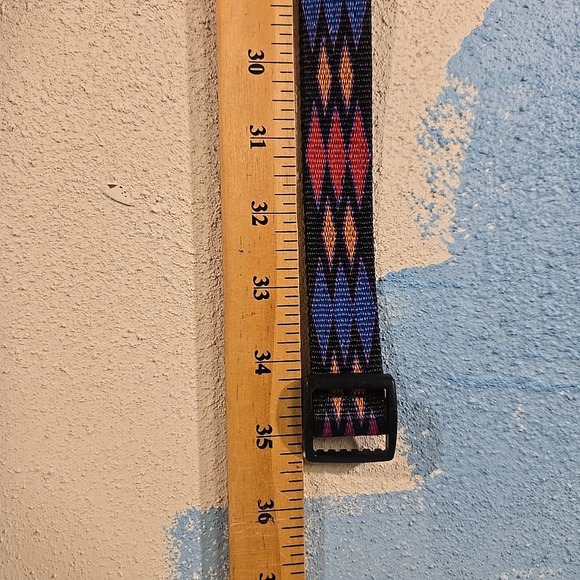 Bison Designs Size Small Woven Nylon Web Belt Multi Color Geometric Pattern USA - Picture 4 of 5